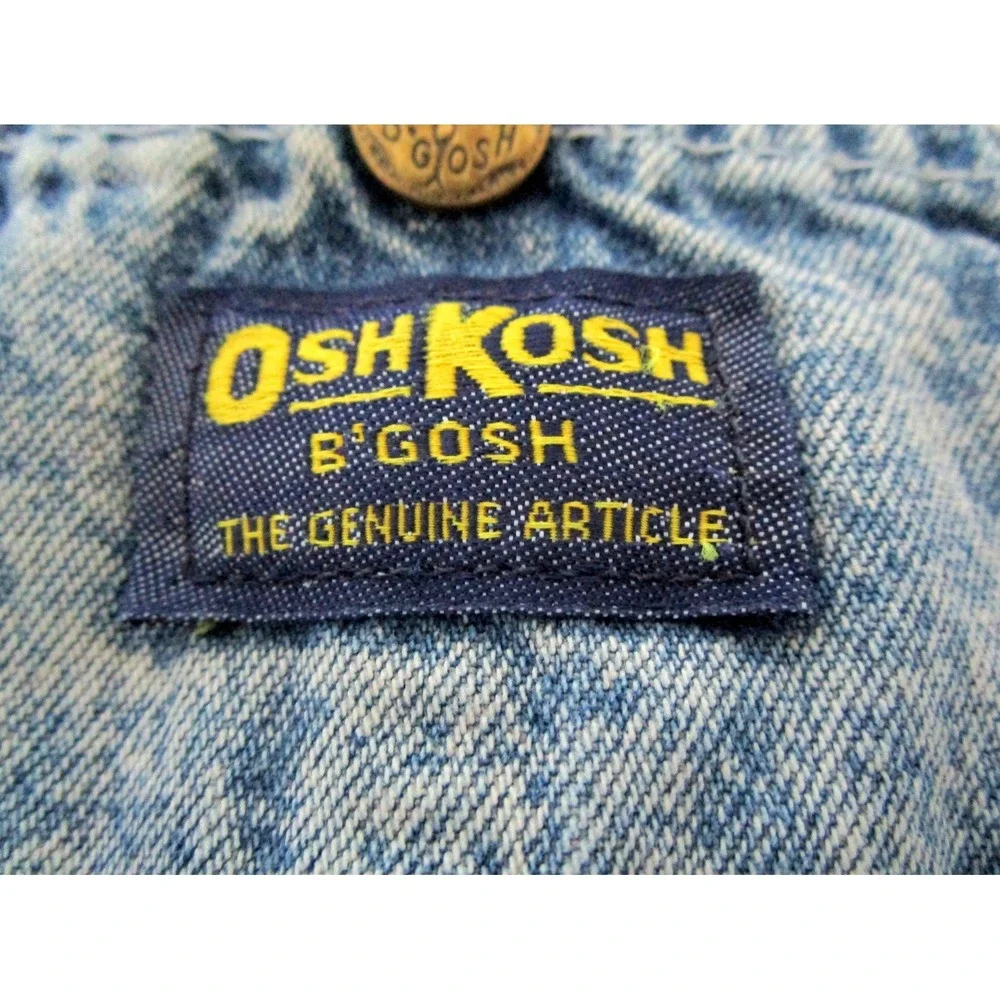 VINTAGE Osh Kosh B'Gosh Overalls Vestbak 2T 24 Months Blue Denim Bib USA Made